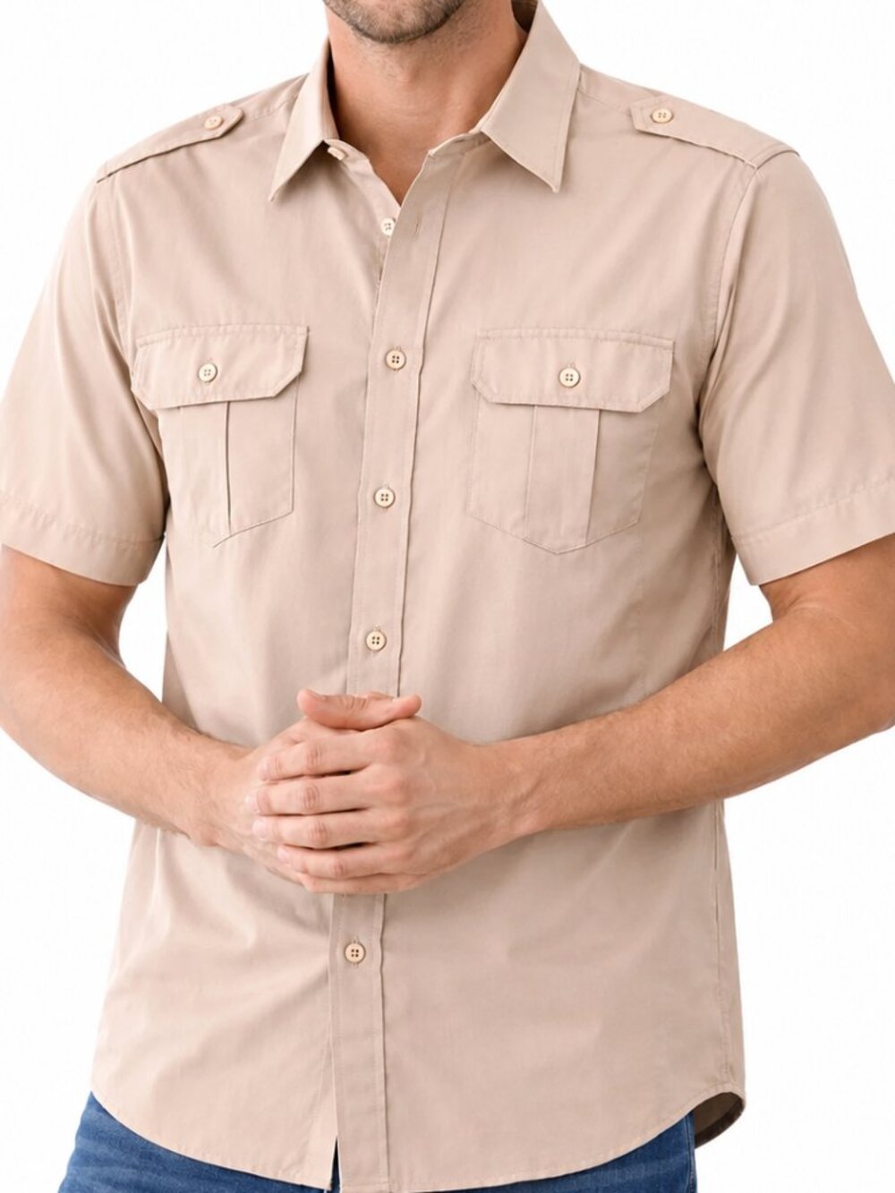 NEW small mens dress shirt NICK DANGER short sleeve classic shirt front pockets